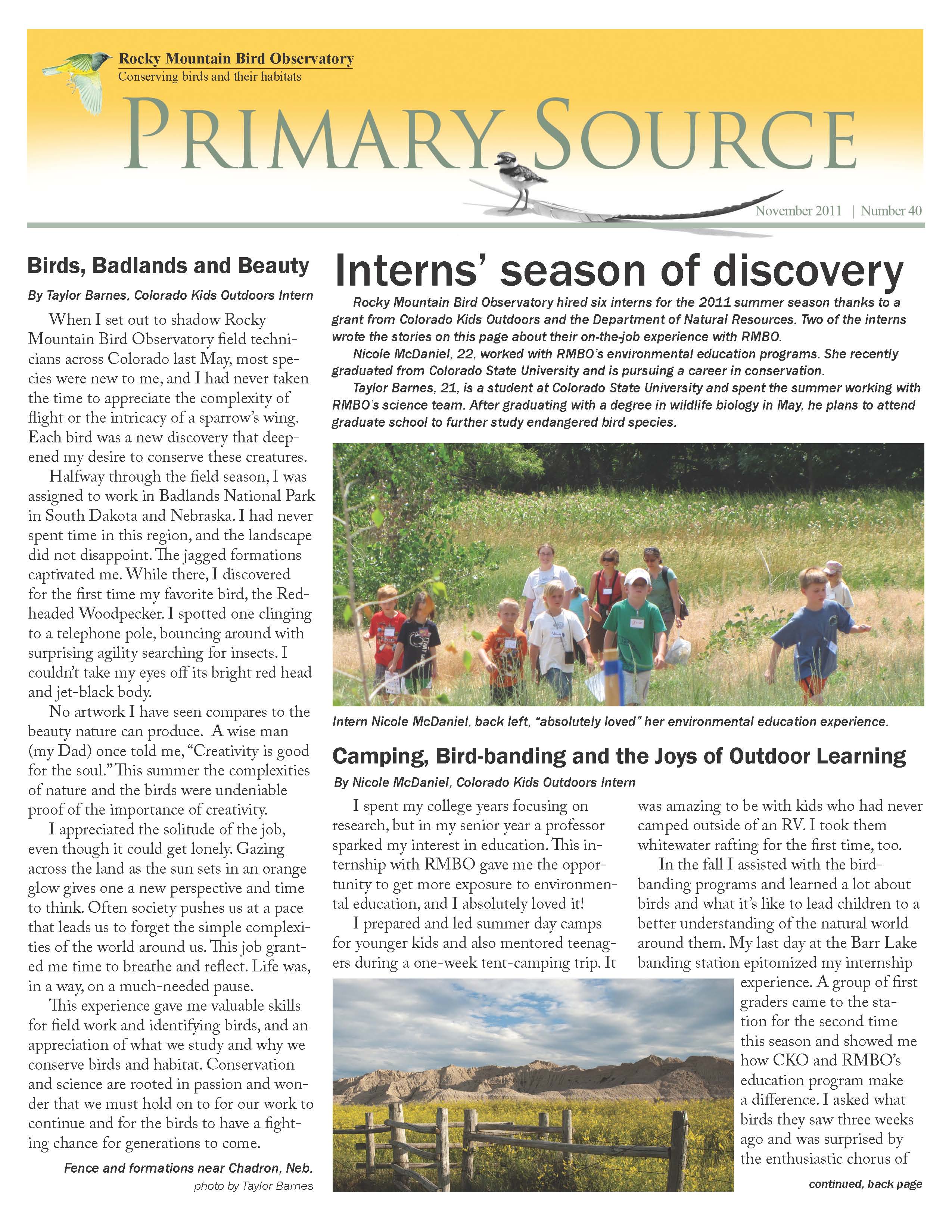 RMBO newsletter p. one 11-10-11