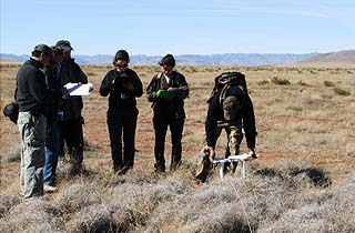 RMBO and partners practice measuring grassland characteristics during a training course in Chihuahua